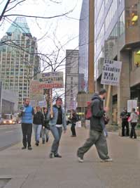 Emergency Picket in Response to death of 10th Canadian Soldier. March 2 2006.